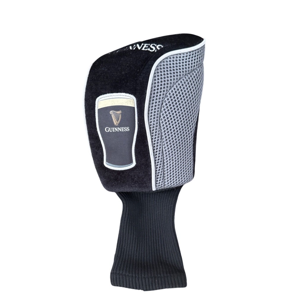 Guinness Golf Club Headcover Black Grey Mesh Pint Logo Official Merchandise